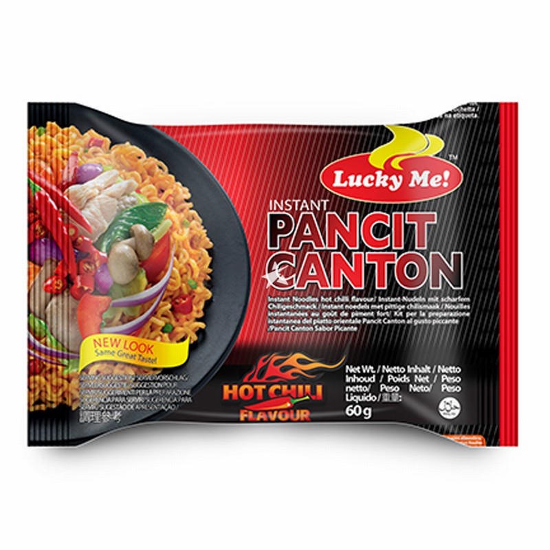 LUCKY ME INSTANT PANCIT CANTON EXTRA HOT CHILLI FLAVOUR CHEW MEI