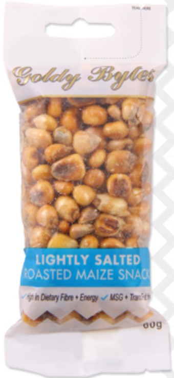 MHANDIRE GOLDY BYTES - ROASTED MAIZE SNACK LIGHTLY SALTED FLAVOU