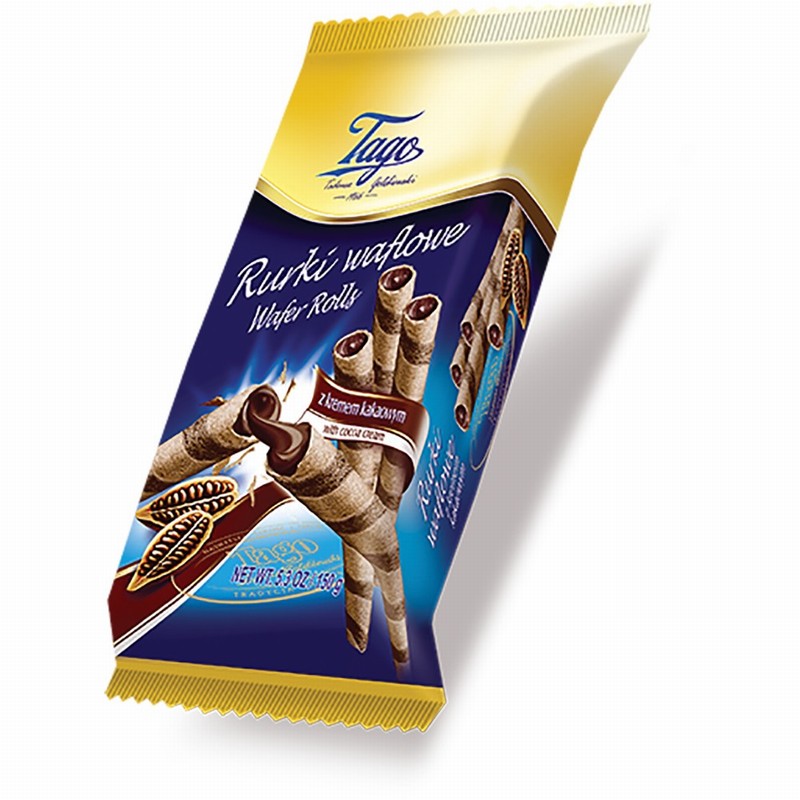 TAGO WAFER ROLLS WITH COCOA CREAM (150G)