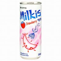 LOTTE MILKIS- MILK SODA DRINK STRAWBERRY FLAVOUR (250ML)